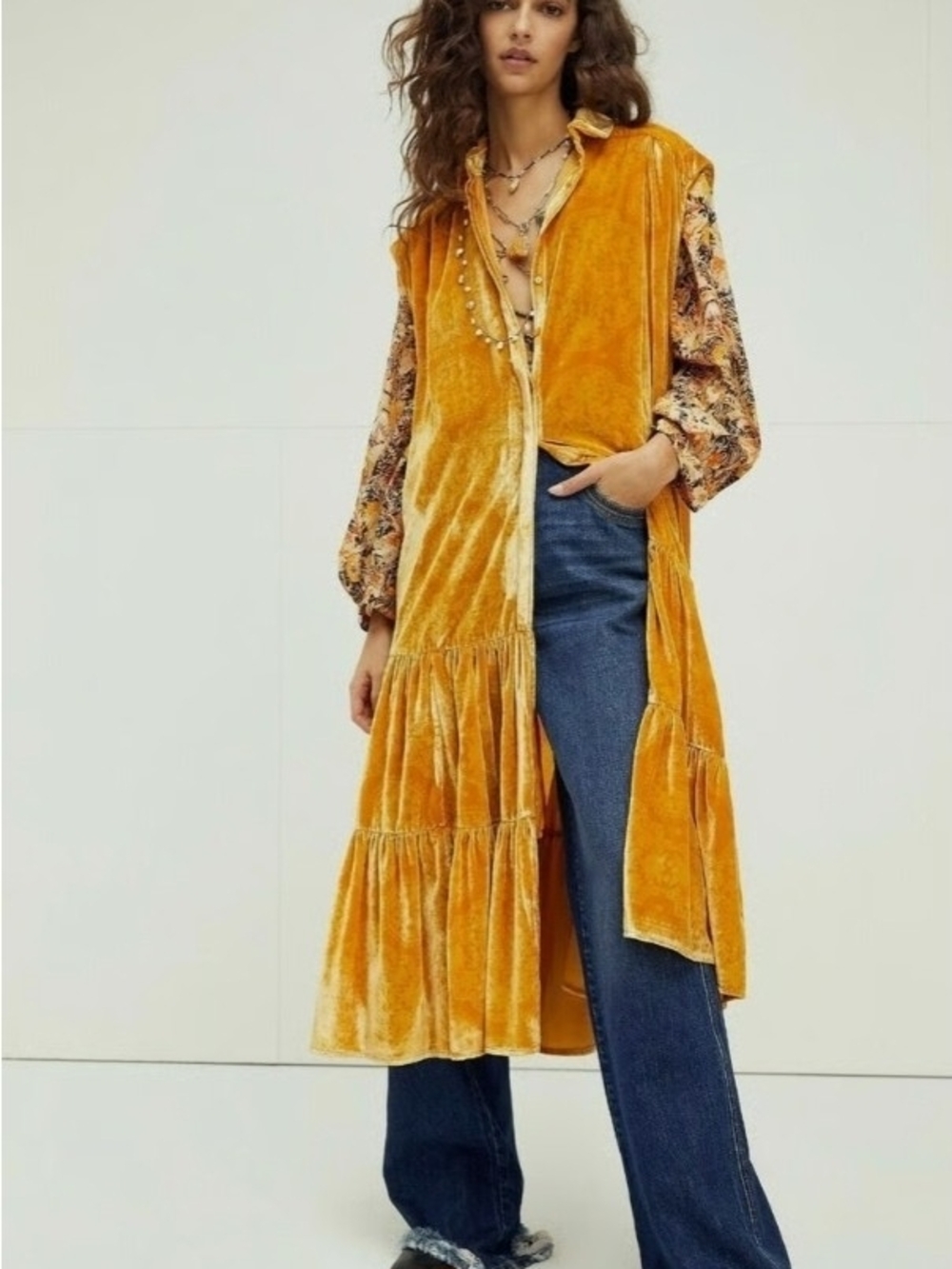 Free People On My Mind Velvet Maxi Top